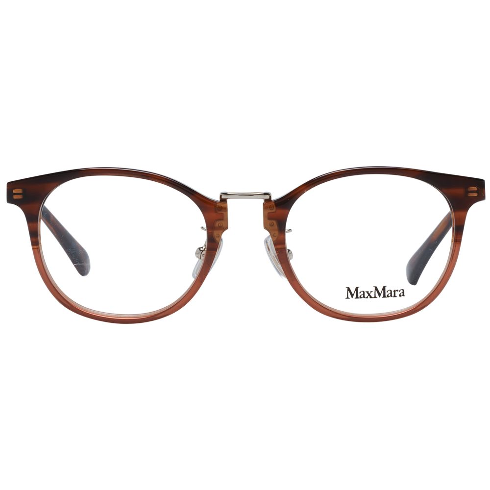 Max Mara Women’s Optical Frames – Brown Round Design, 48mm