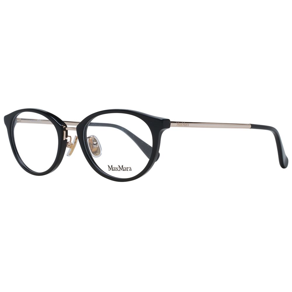 Max Mara Women’s Optical Frames – Black Round Frame, 50mm