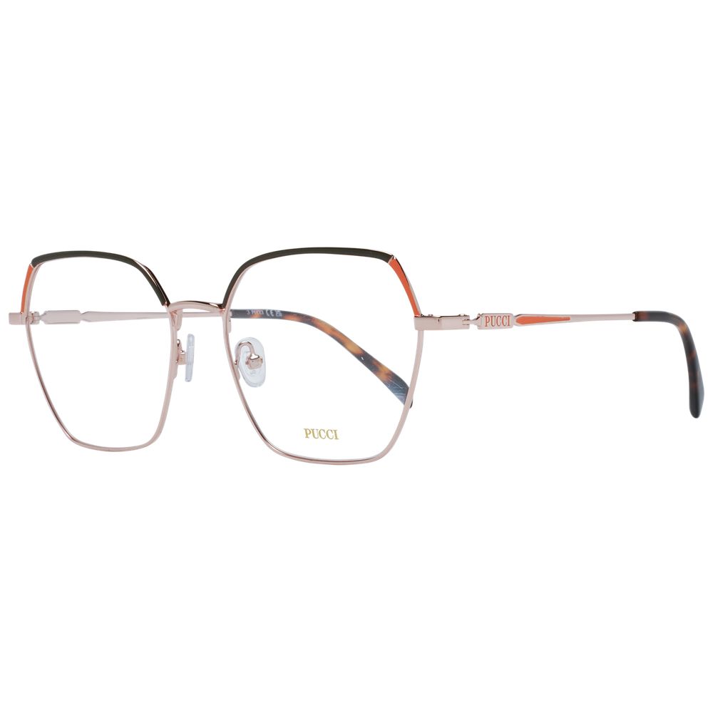 Emilio Pucci Women’s Optical Frames – Rose Gold Square Style