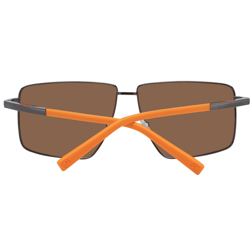 Timberland Men's Sunglasses – Brown Metal Frame with Polarized Lenses, 59mm
