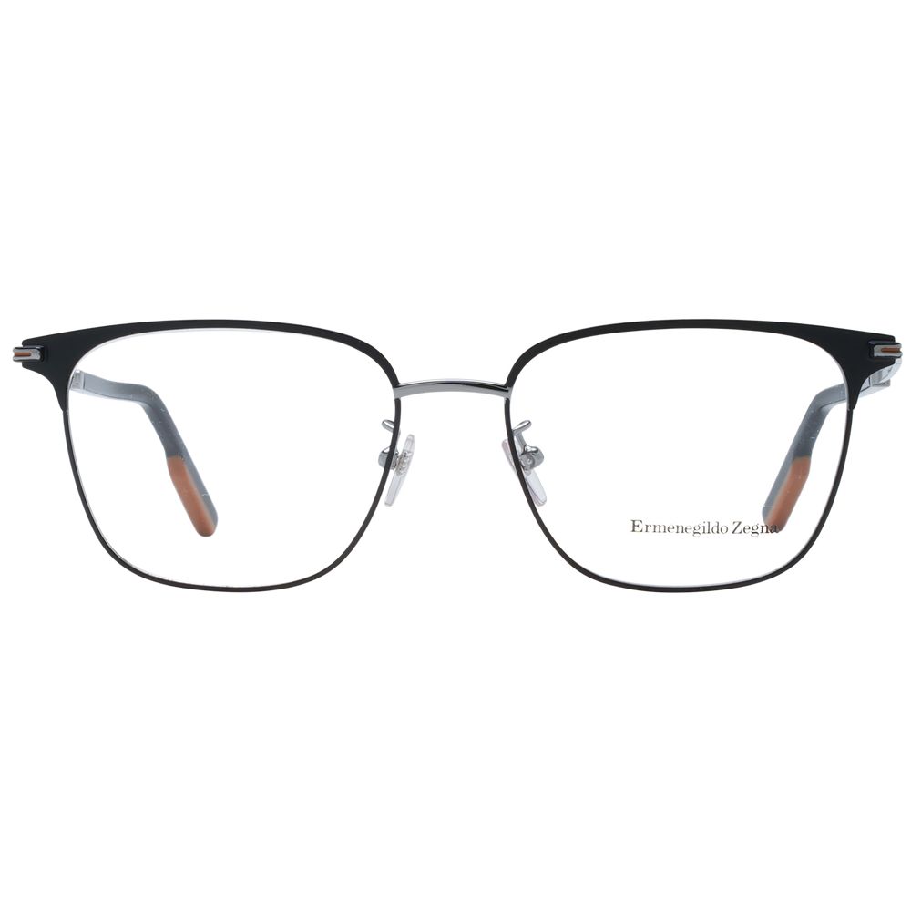 Ermenegildo Zegna Black Men’s Optical Frames – Square Full-Rim, 54mm