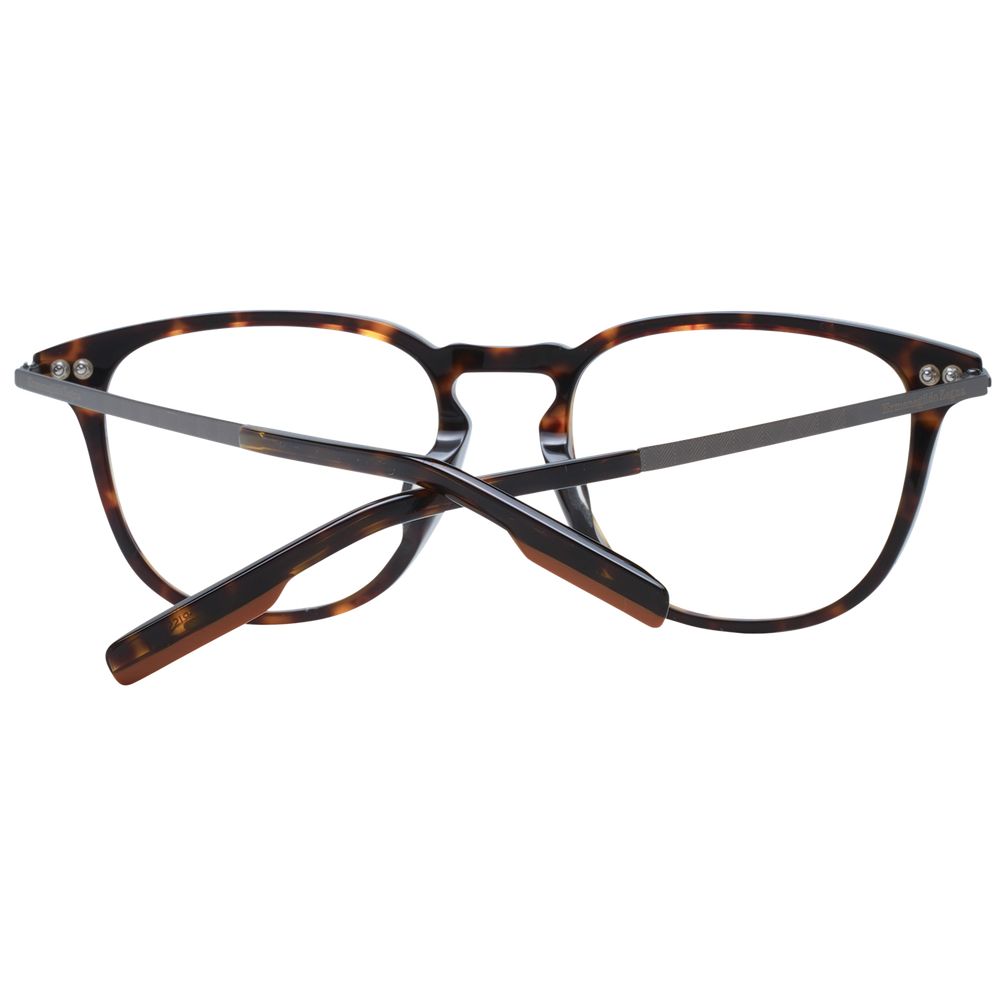 Ermenegildo Zegna Men’s Optical Frames – Brown Round Style, 52mm