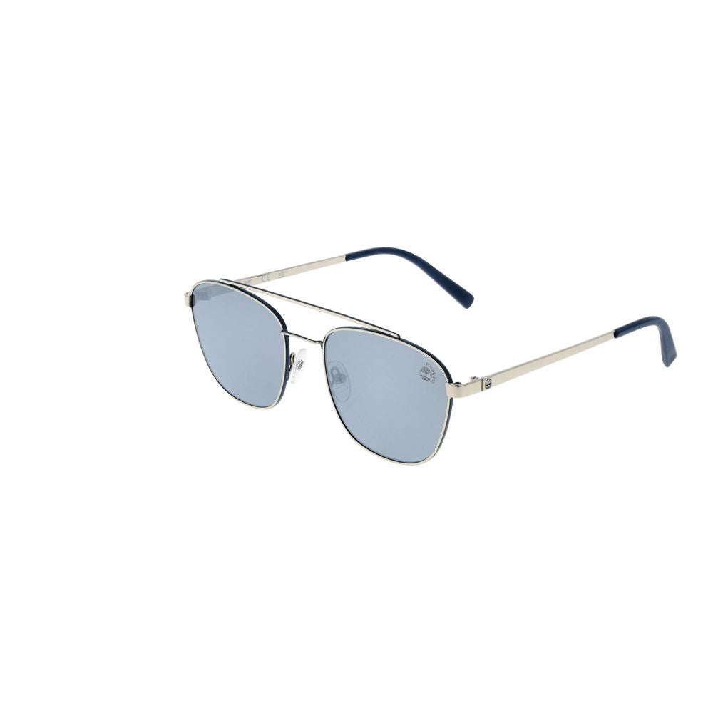 Timberland Silver Men's Sunglasses – Polarized Aviator Frame with Grey Lenses, 55mm
