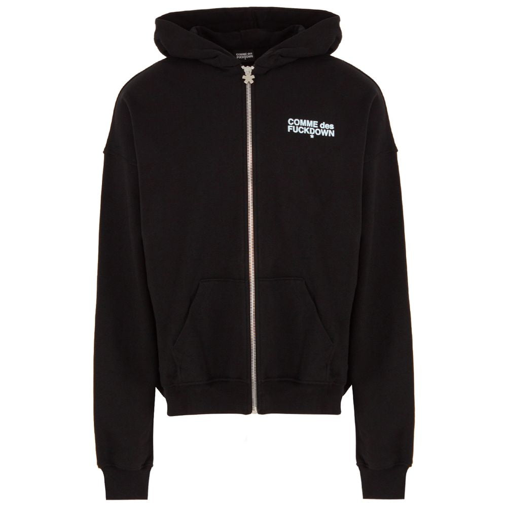 Comme Des Fuckdown Black Cotton Zip-Up Hoodie