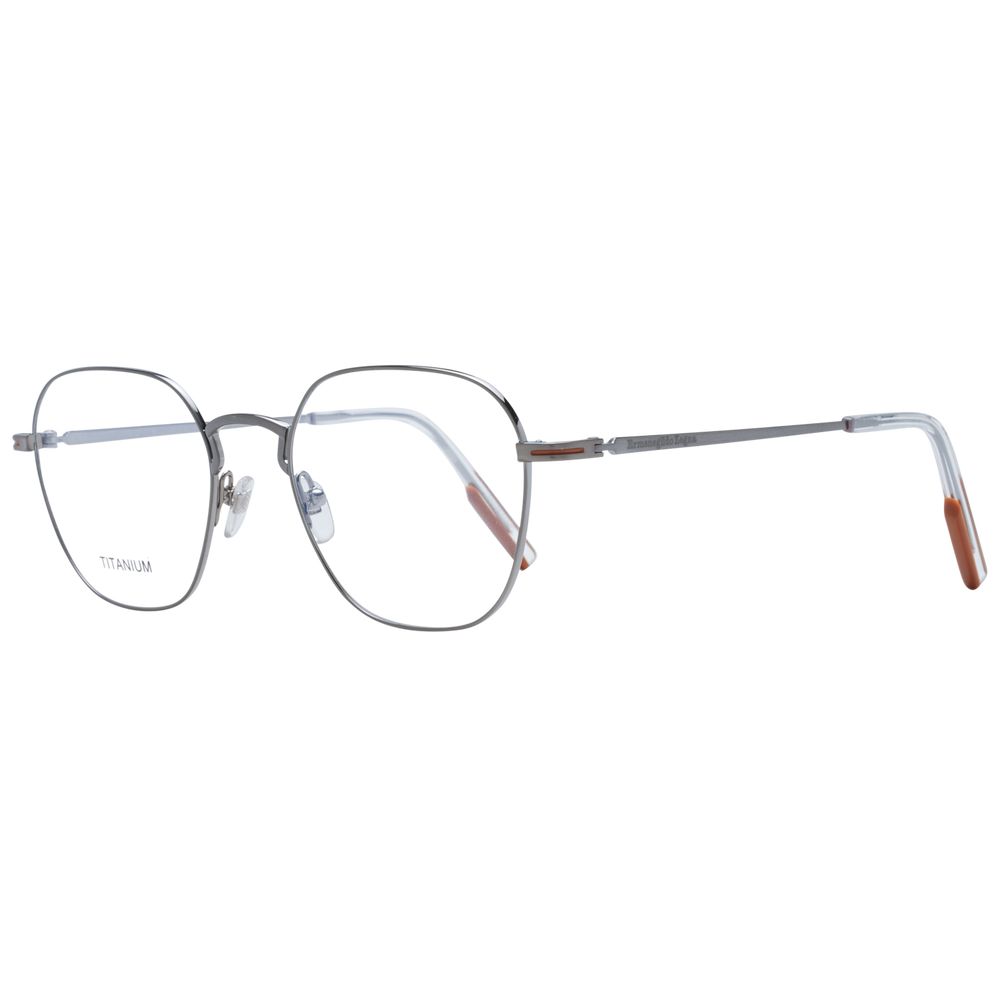 Ermenegildo Zegna Men’s Optical Frames – Gunmetal Round, 50mm