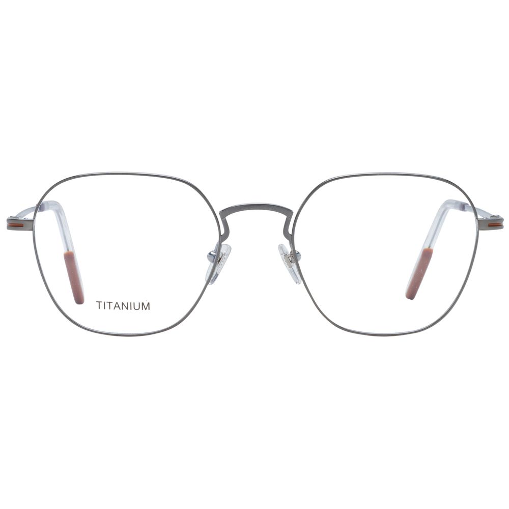 Ermenegildo Zegna Men’s Optical Frames – Gunmetal Round, 50mm
