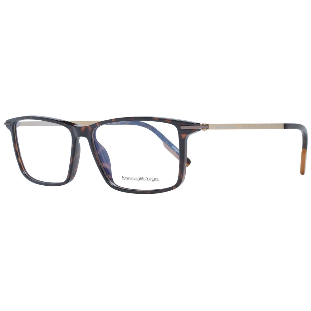 Ermenegildo Zegna Men's Optical Frames – Brown Rectangle Design