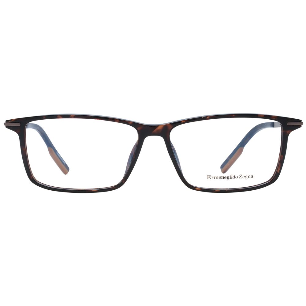 Ermenegildo Zegna Men's Optical Frames – Brown Rectangle Design