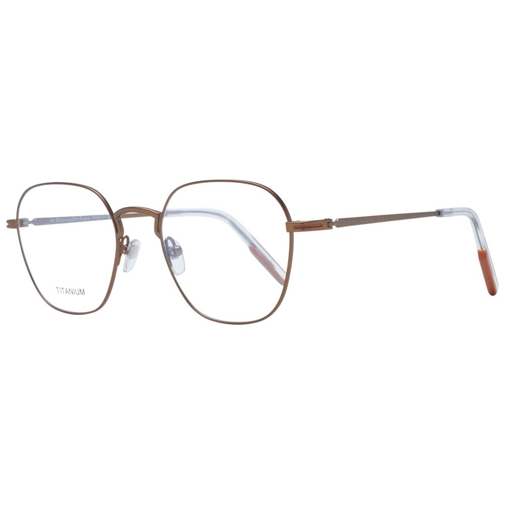 Ermenegildo Zegna Bronze Men's Optical Frames – Round Full-Rim