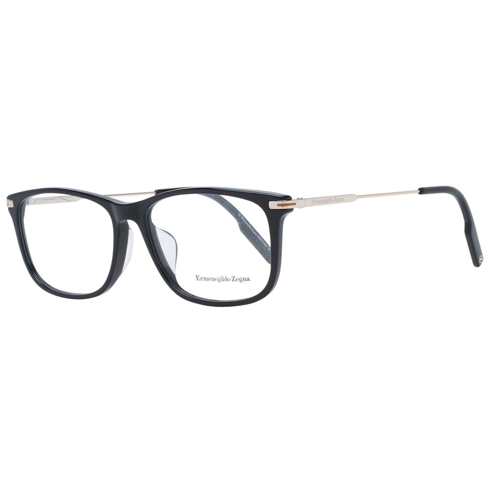 Ermenegildo Zegna Men’s Optical Glasses – Black Rectangle Frame, 56mm