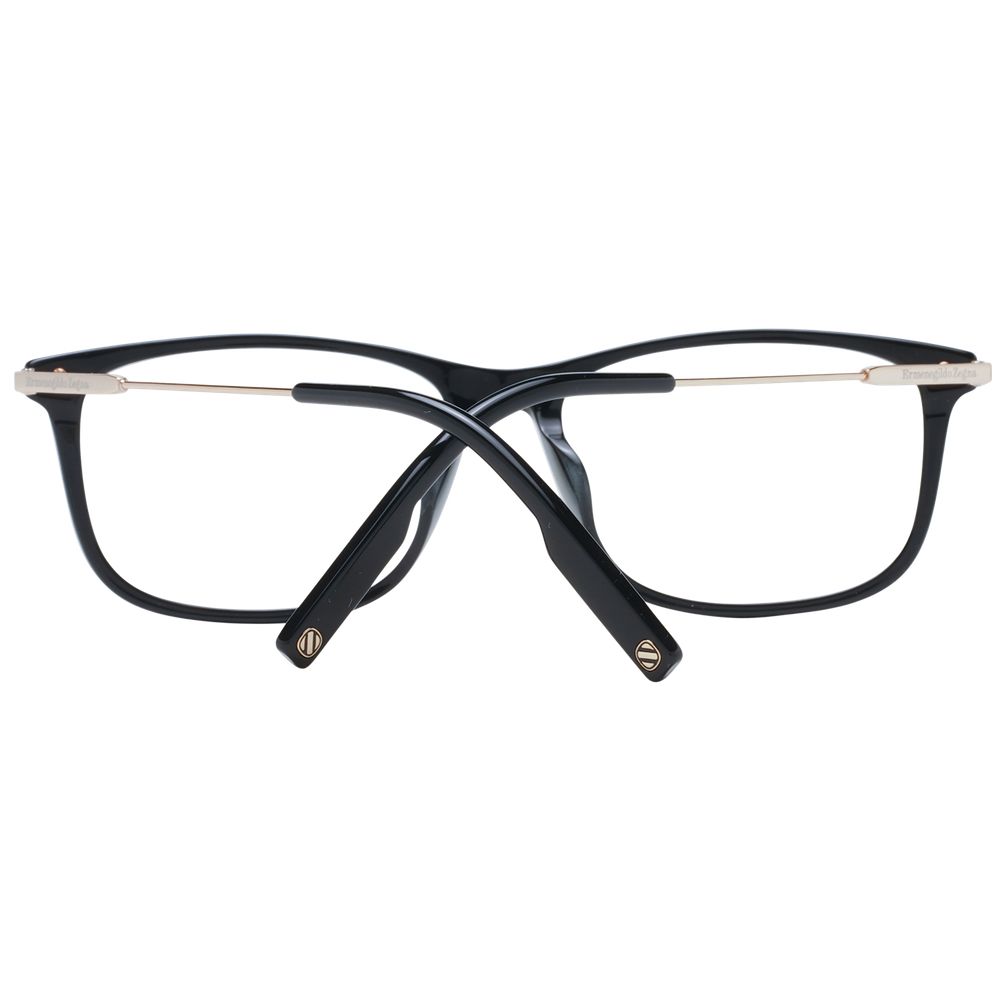 Ermenegildo Zegna Men’s Optical Glasses – Black Rectangle Frame, 56mm