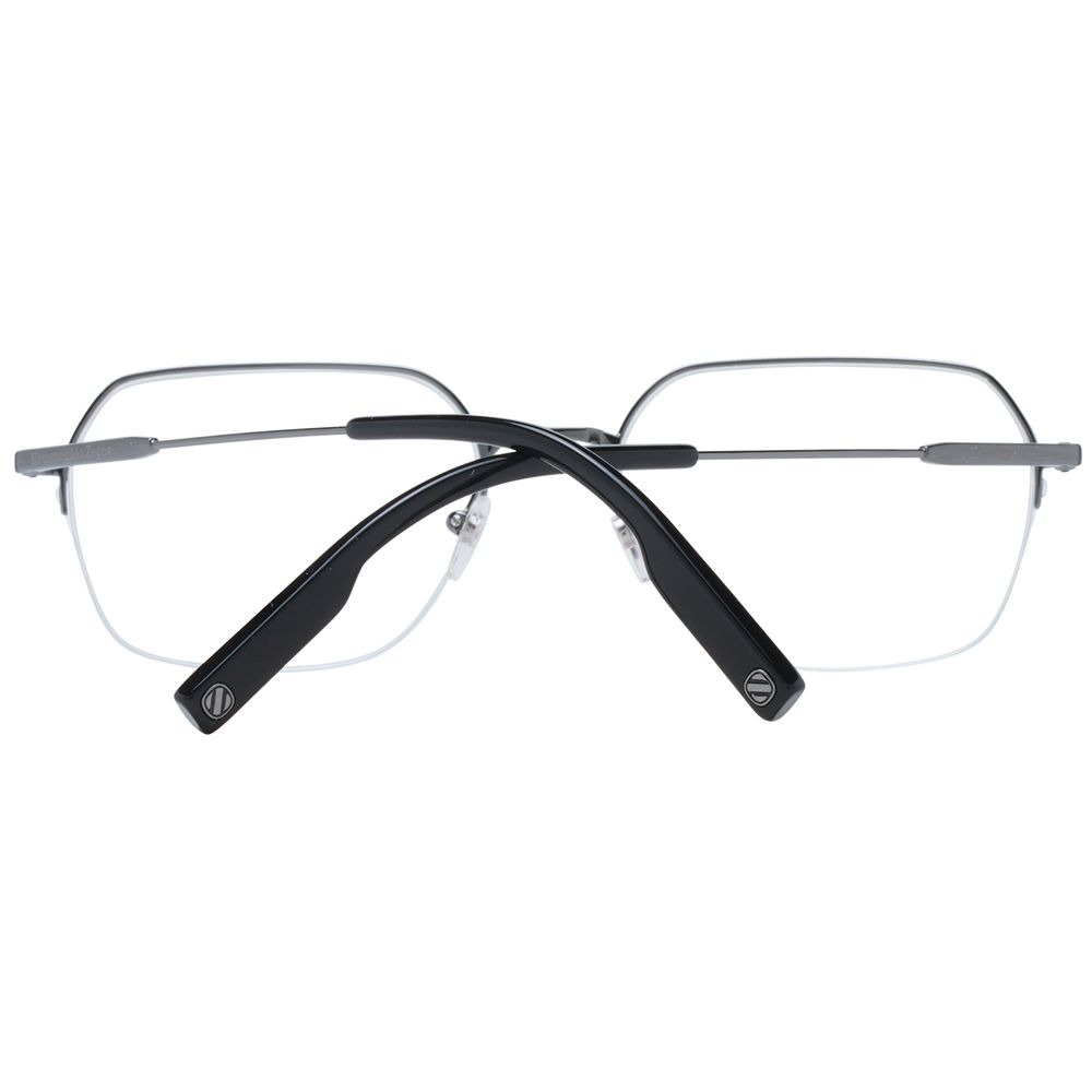 Ermenegildo Zegna Men’s Optical Frames – Gunmetal Half-Rim, 55mm