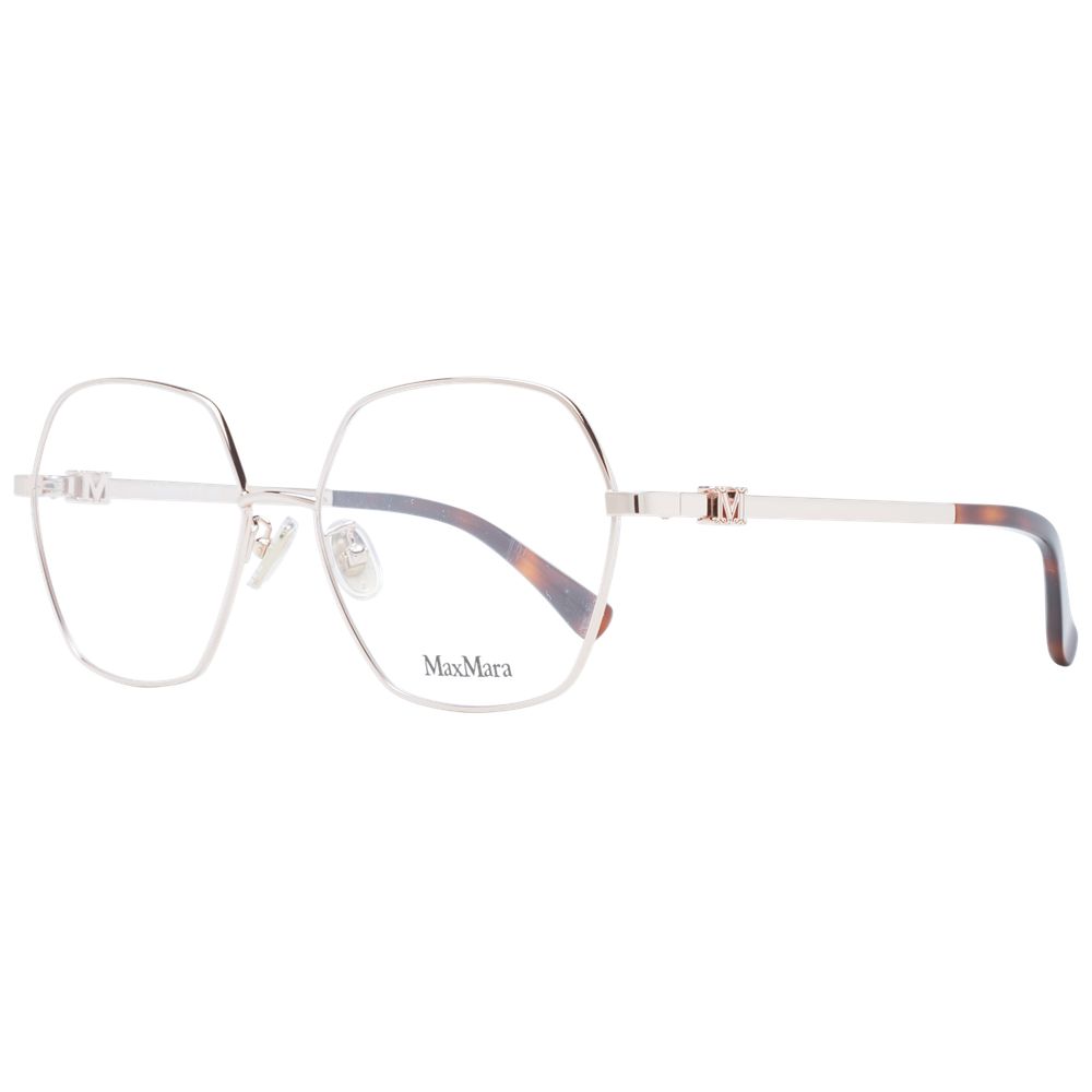 Max Mara Women’s Rose Gold Optical Frames – 56mm Square Style