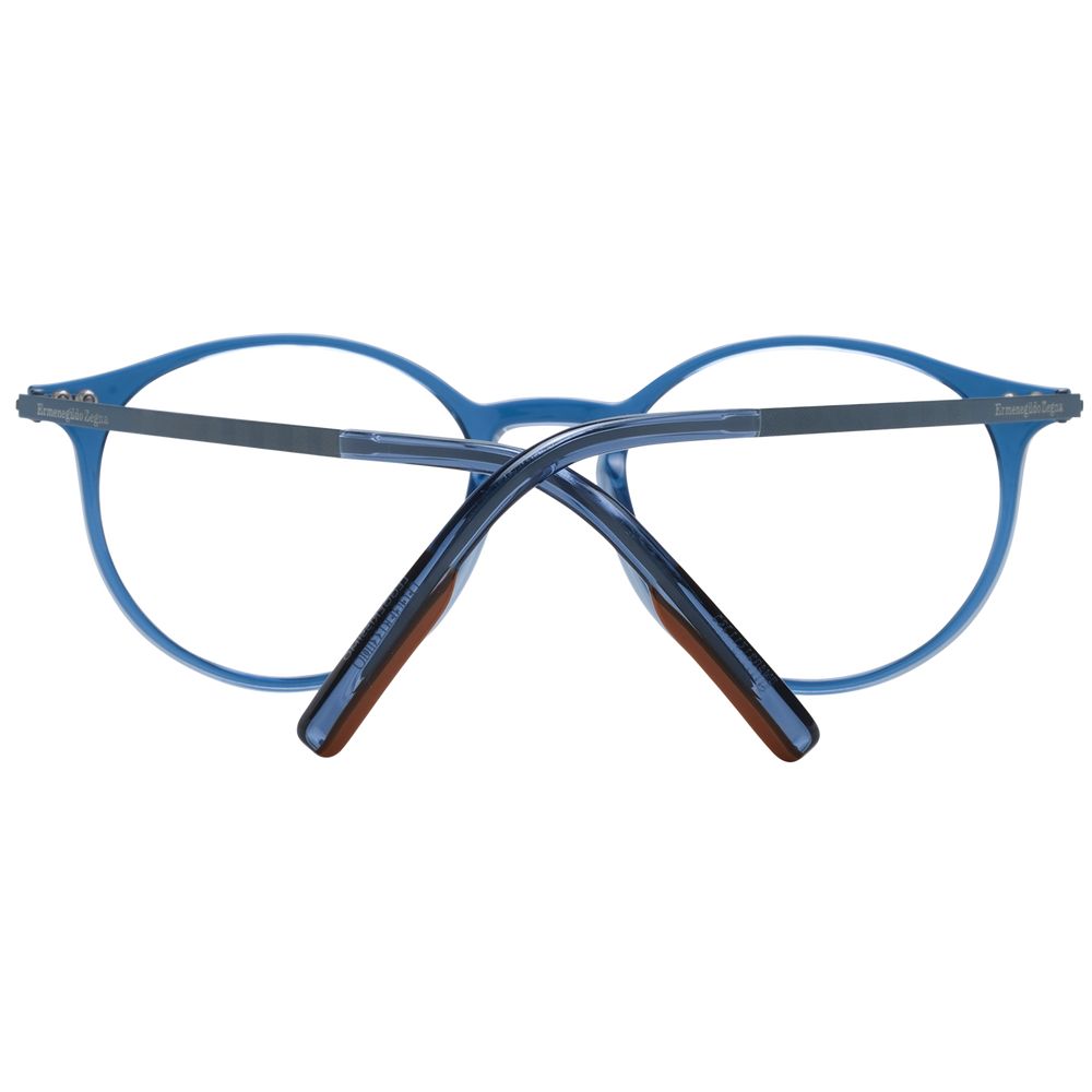 Ermenegildo Zegna Blue Men's Optical Frames – Round Full-Rim, 51mm