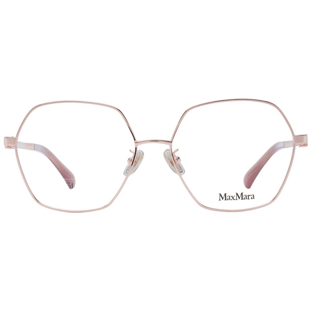 Max Mara Rose Gold Women’s Optical Glasses – Geometric Frame, 56mm