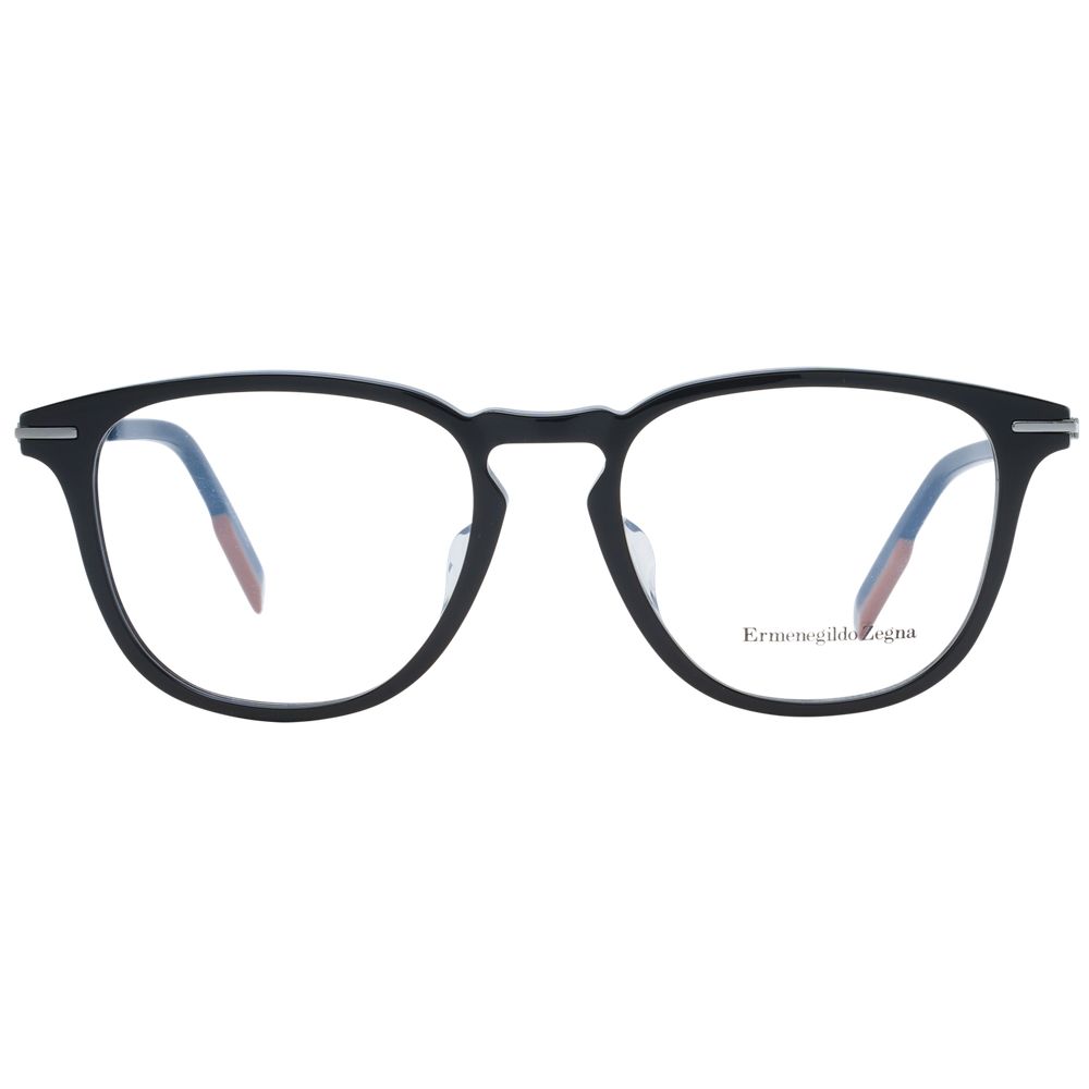 Ermenegildo Zegna Men’s Optical Frames – Black Round Full-Rim