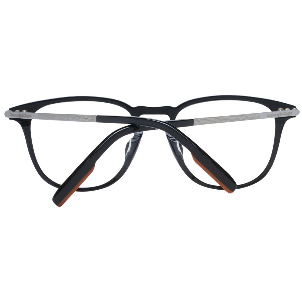 Ermenegildo Zegna Men’s Optical Frames – Black Round Full-Rim