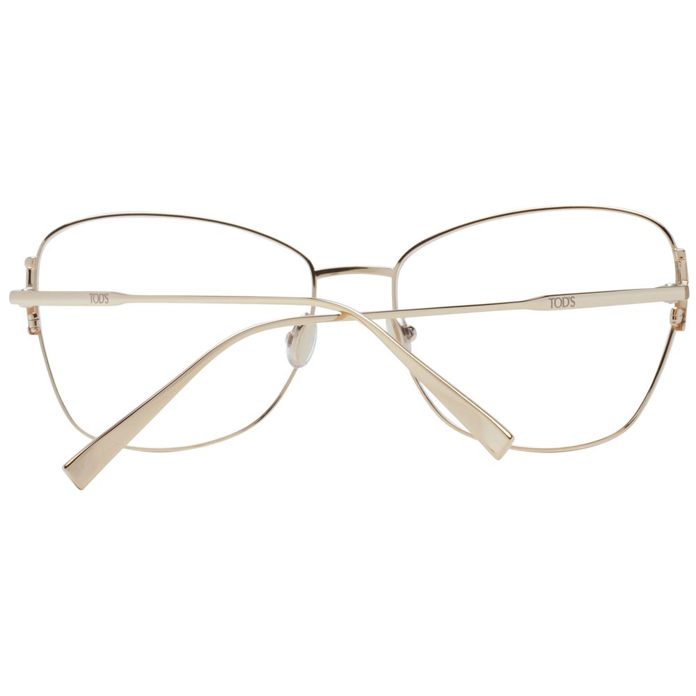 Tod's Gold Women’s Optical Frames – Full-Rim Butterfly Design, 56mm