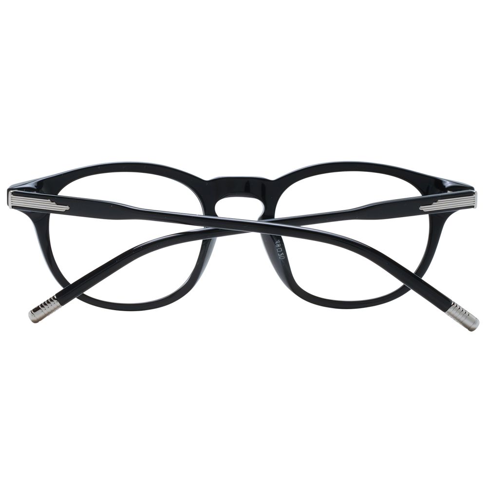 Lozza Black Men’s Optical Frames – Round Full-Rim, 49mm