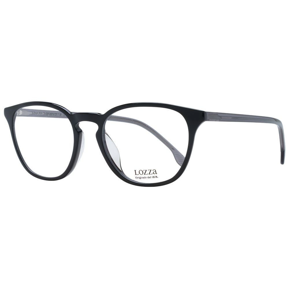 Lozza Black Unisex Optical Frames – Round Full-Rim Design, 50mm