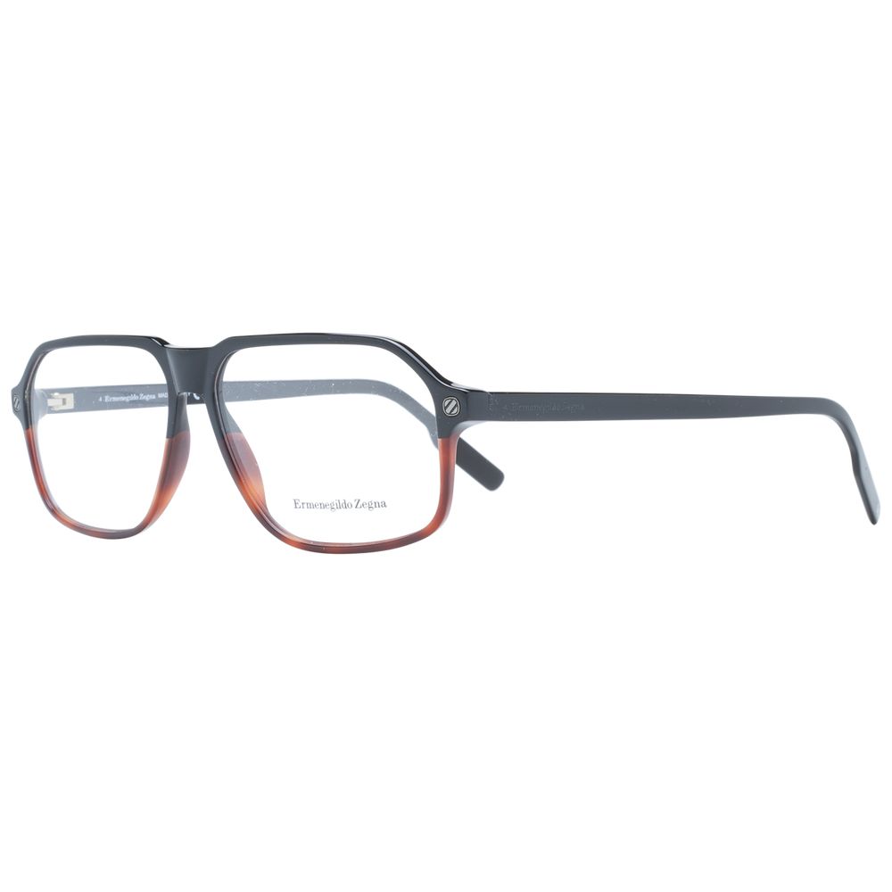 Ermenegildo Zegna Men’s Optical Glasses – Black Full-Rim Frame, 58mm