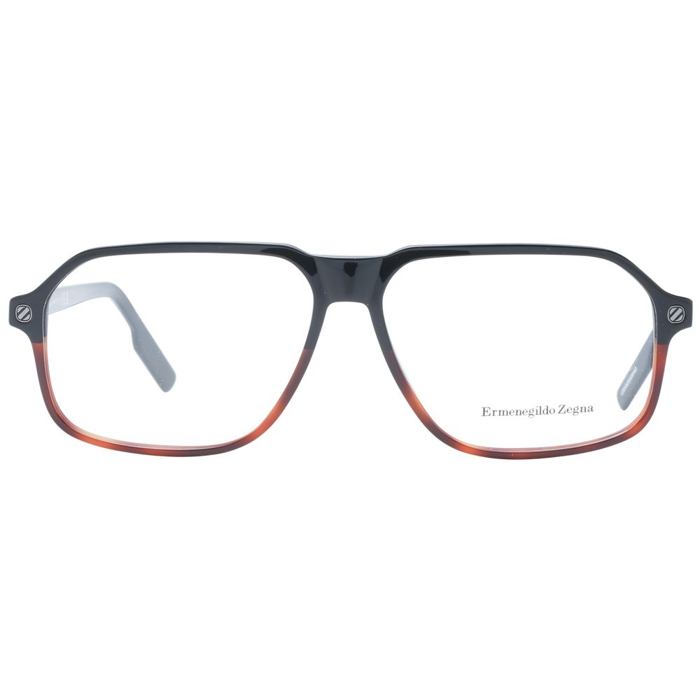 Ermenegildo Zegna Men’s Optical Glasses – Black Full-Rim Frame, 58mm