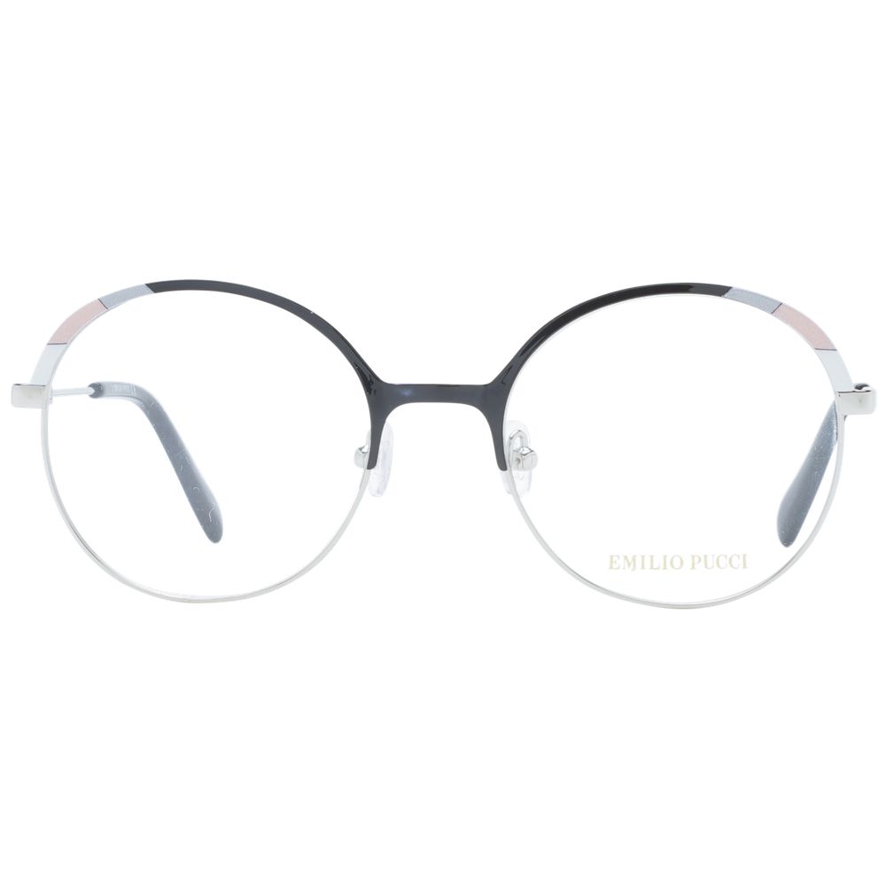 Emilio Pucci Women’s Optical Frames – Black Round Design, 51mm