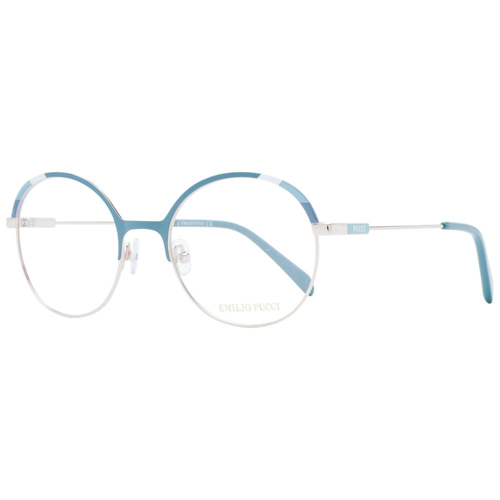 Emilio Pucci Turquoise Women’s Optical Glasses – Round Full-Rim, 51mm