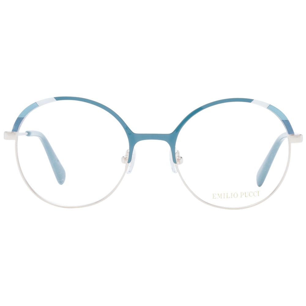 Emilio Pucci Turquoise Women’s Optical Glasses – Round Full-Rim, 51mm