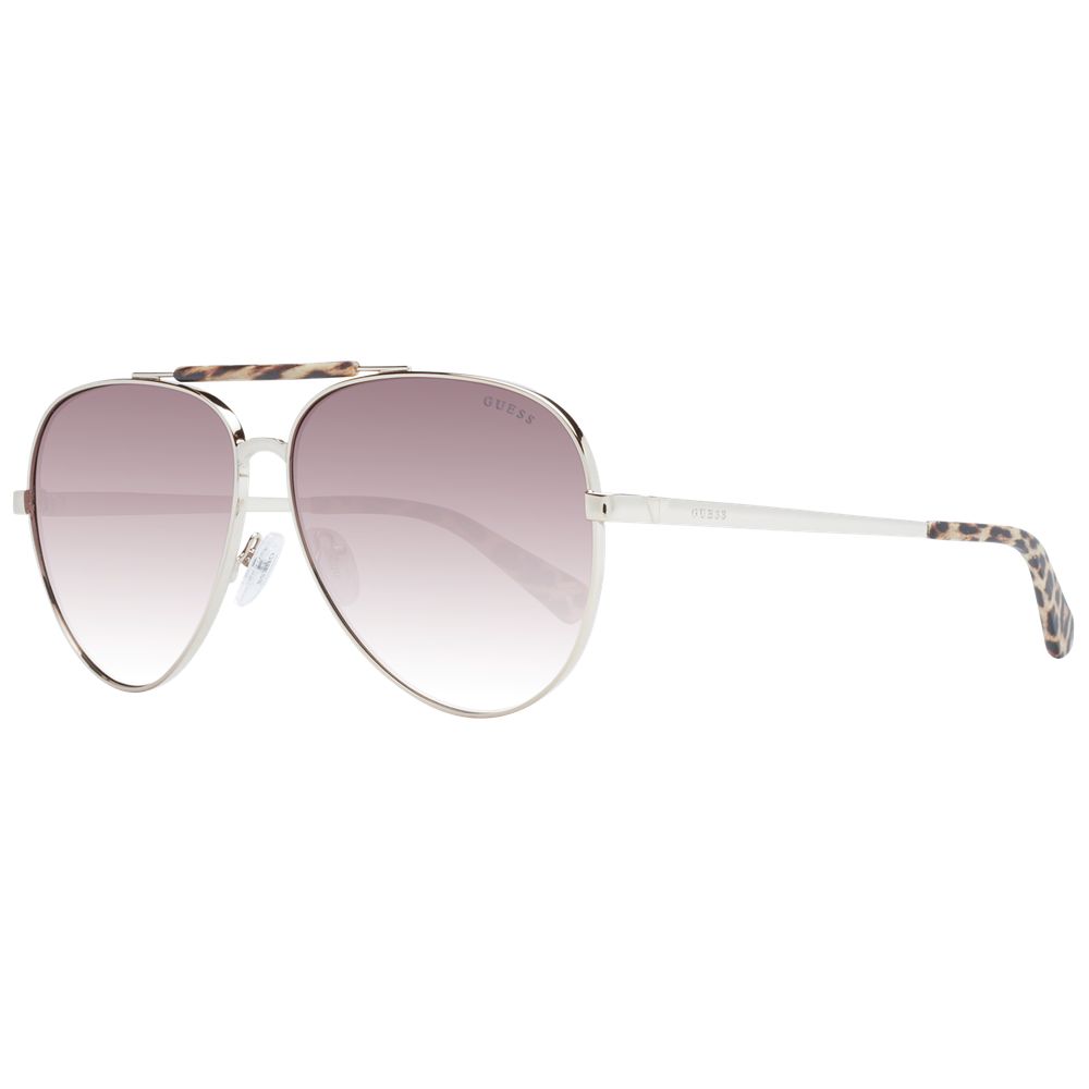 Guess Unisex Sunglasses – Brown Aviator Frame with Brown Gradient Lenses, 61mm