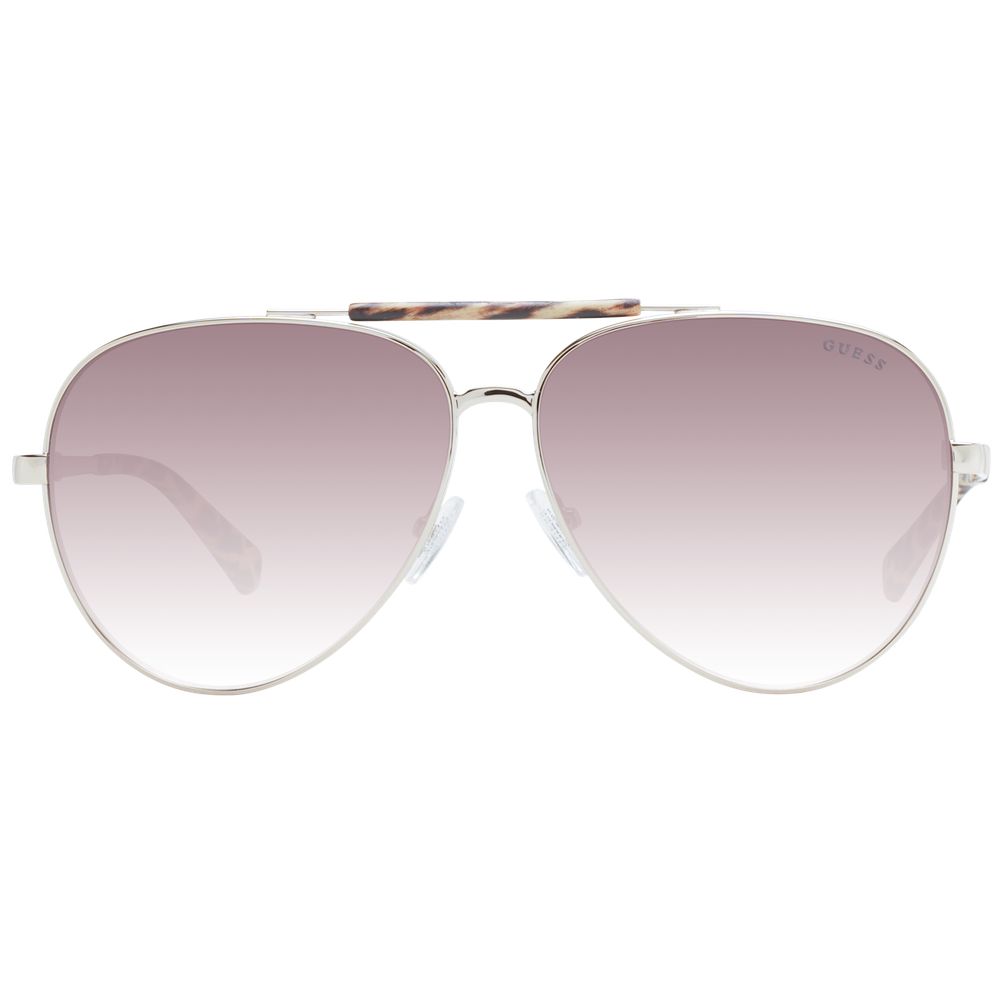 Guess Unisex Sunglasses – Brown Aviator Frame with Brown Gradient Lenses, 61mm