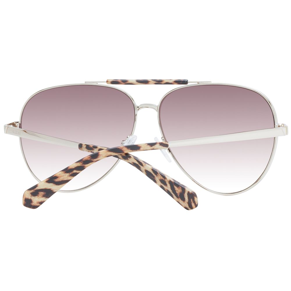 Guess Unisex Sunglasses – Brown Aviator Frame with Brown Gradient Lenses, 61mm