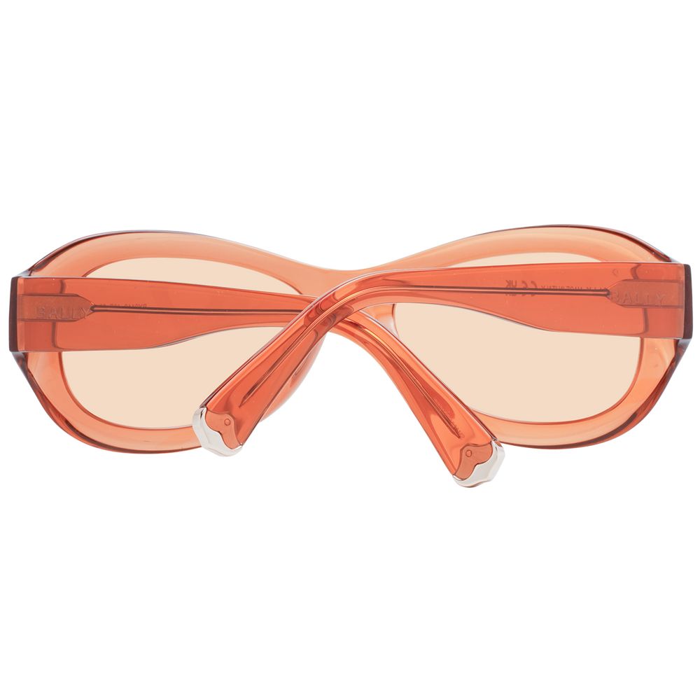 Bally Brown Unisex Sunglasses – Chic Oval Frame with Mirrored Lenses, 58mm