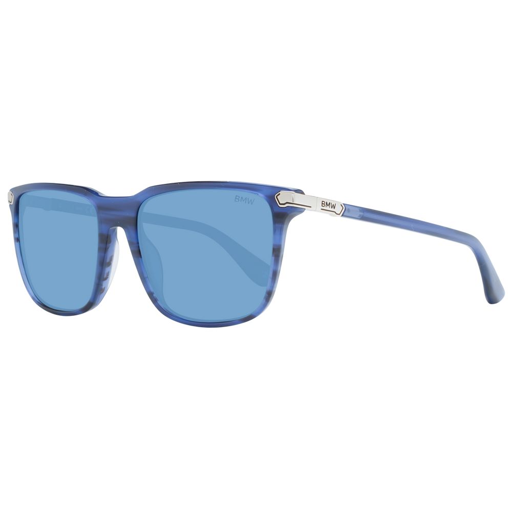 BMW Blue Men’s Sunglasses – Stylish Blue Square Frame, 56mm