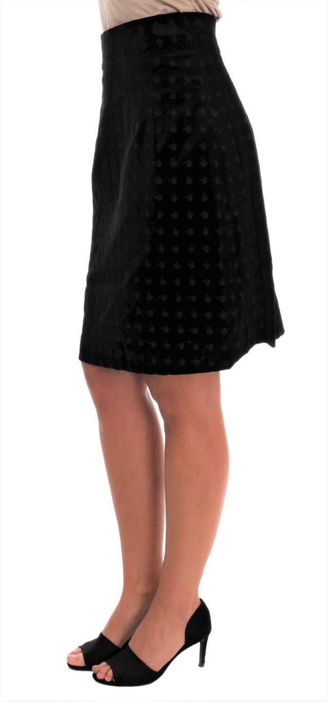- Baroque Embroidered Velvet Pencil Skirt