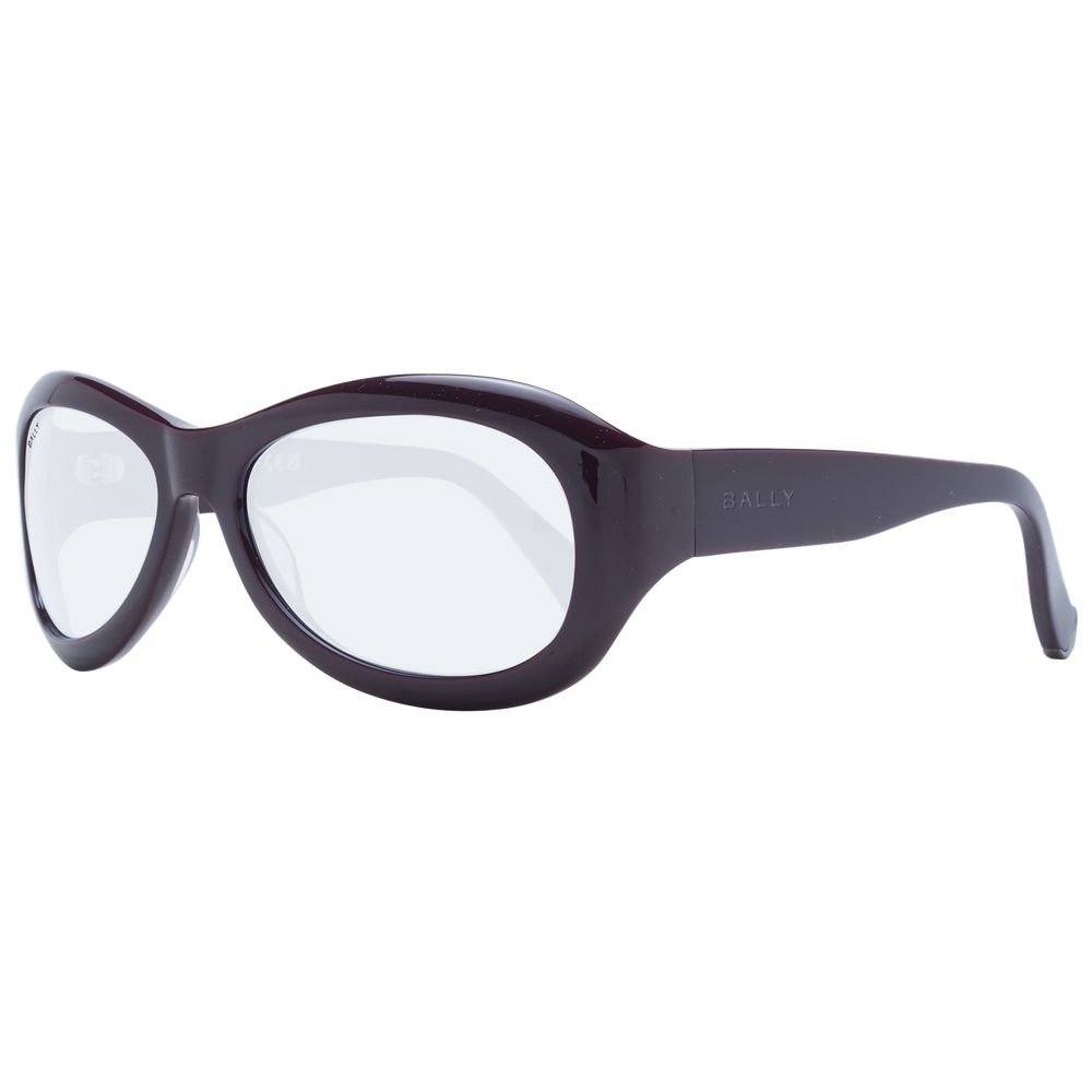 Bally Purple Unisex Sunglasses – Chic Oval Frame with Blue Lenses, 58mm