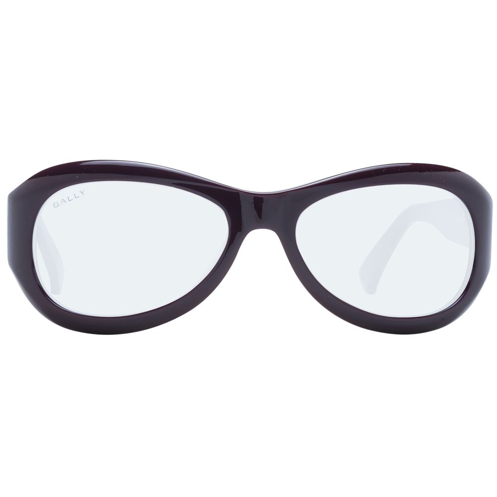 Bally Purple Unisex Sunglasses – Chic Oval Frame with Blue Lenses, 58mm