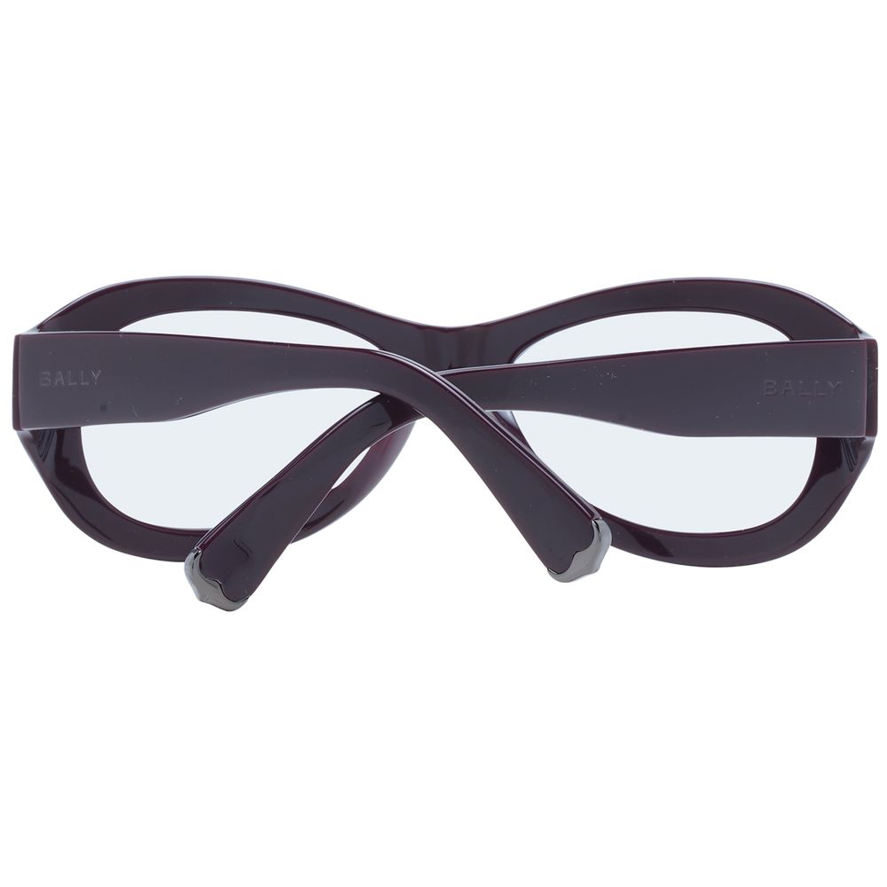 Bally Purple Unisex Sunglasses – Chic Oval Frame with Blue Lenses, 58mm