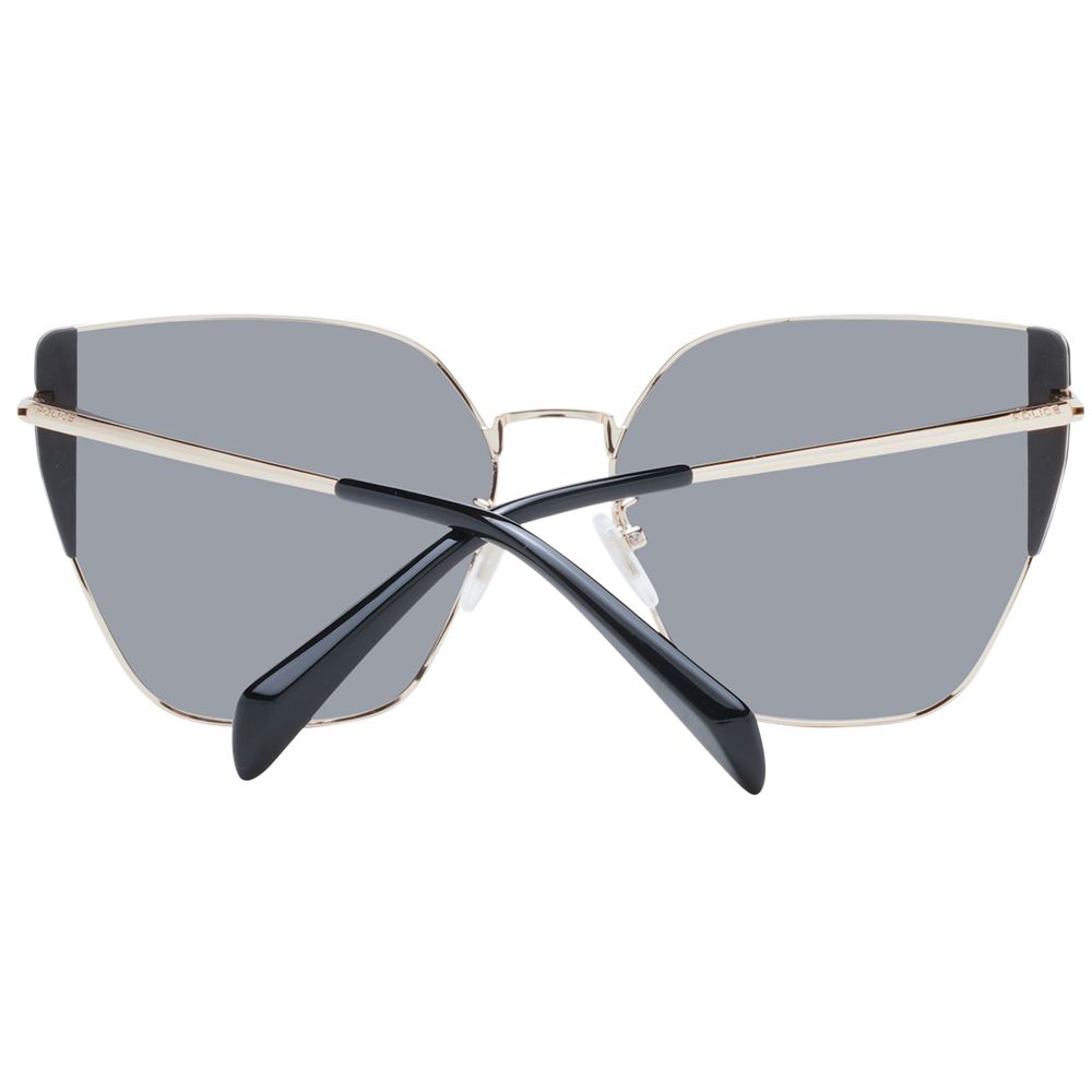 Police Rose Gold Women’s Sunglasses – Chic Butterfly Frame with Grey Mirrored Lenses, 57mm