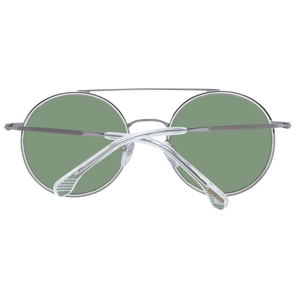 Lozza Gray Unisex Sunglasses – Gunmetal Aviator Frame with Green Polarized Lenses, 53mm