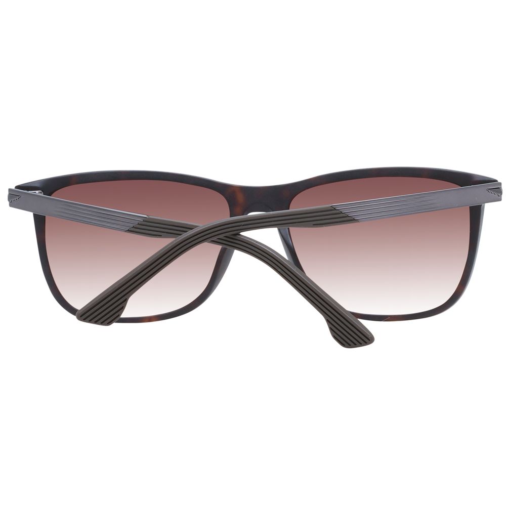 Police Men's Brown Square Sunglasses with Gradient Lenses, 57mm