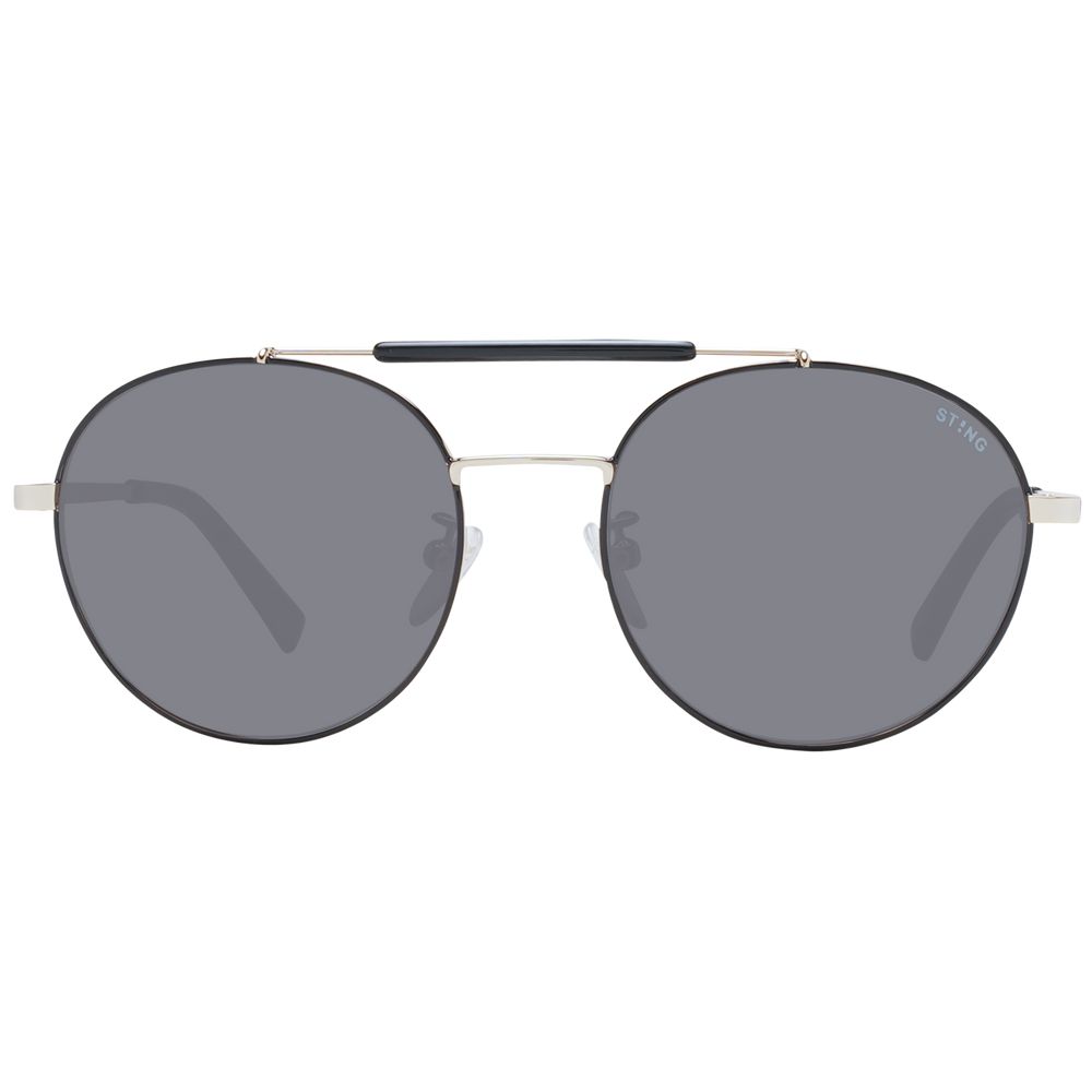 Sting Black Metal Sunglasses – Black Aviator Frame, Grey Lenses