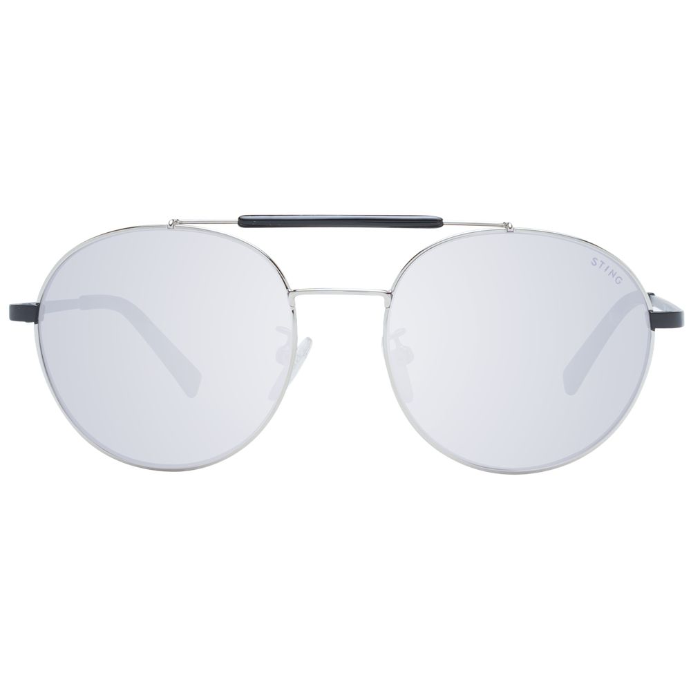 Sting Gray Metal Sunglasses – Stylish Aviator Frame with Mirrored Lenses