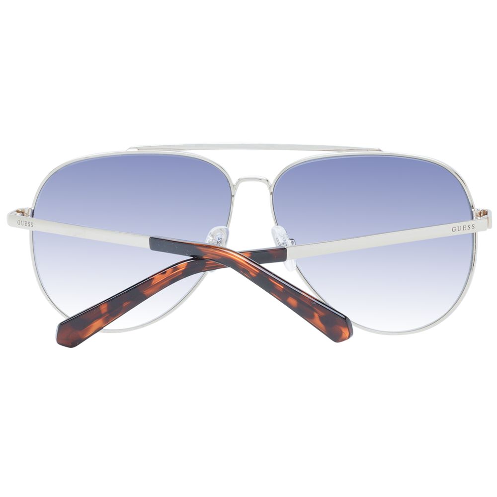 Guess Gold Men’s Sunglasses – Aviator Style with Blue Gradient Lenses, 62mm