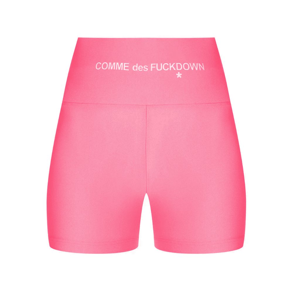 Comme Des Fuckdown Pink Polyester Biker Shorts