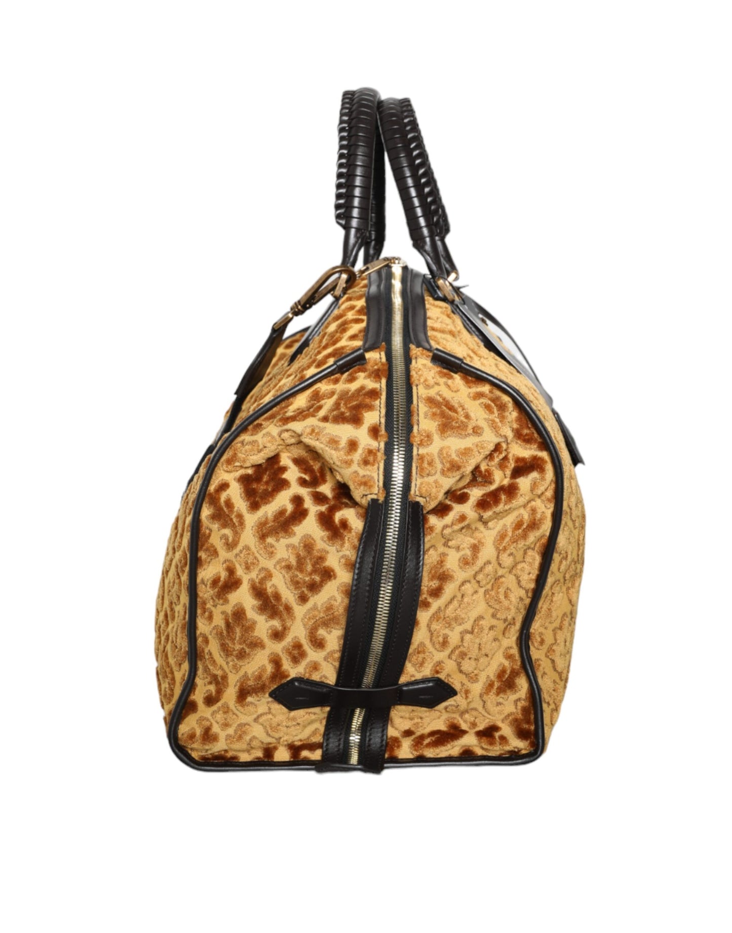 - Beige Velvet Top Handle Shoulder Duffle Women Bag