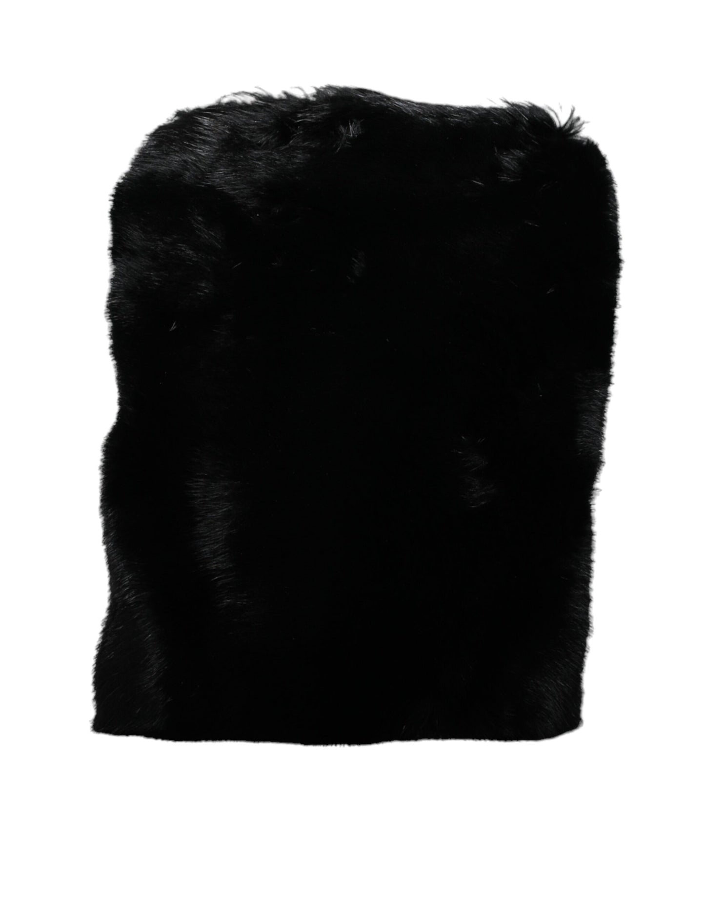 - Black Faux Fur Silver Chain Crossbody Shoulder Purse Bag