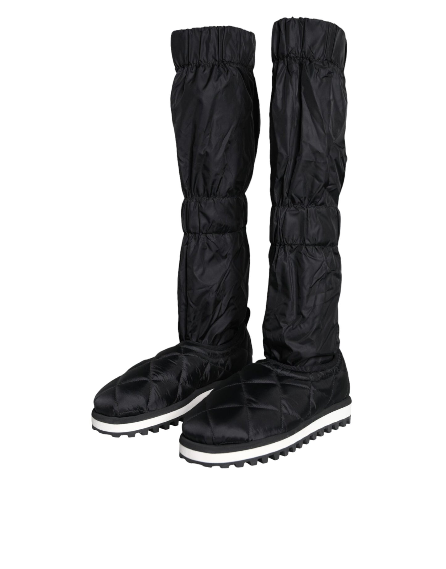 - Black Quilted High Top Boots Sneakers Shoes