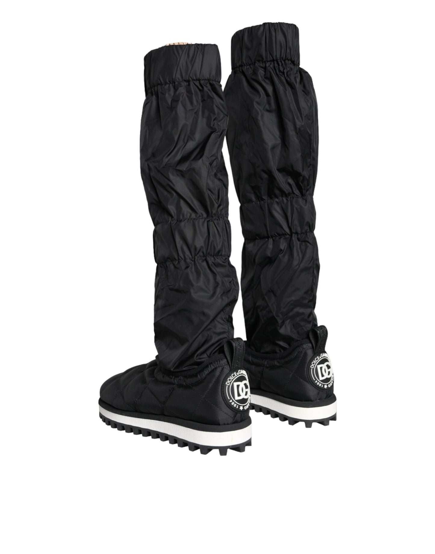 - Black Quilted High Top Boots Sneakers Shoes