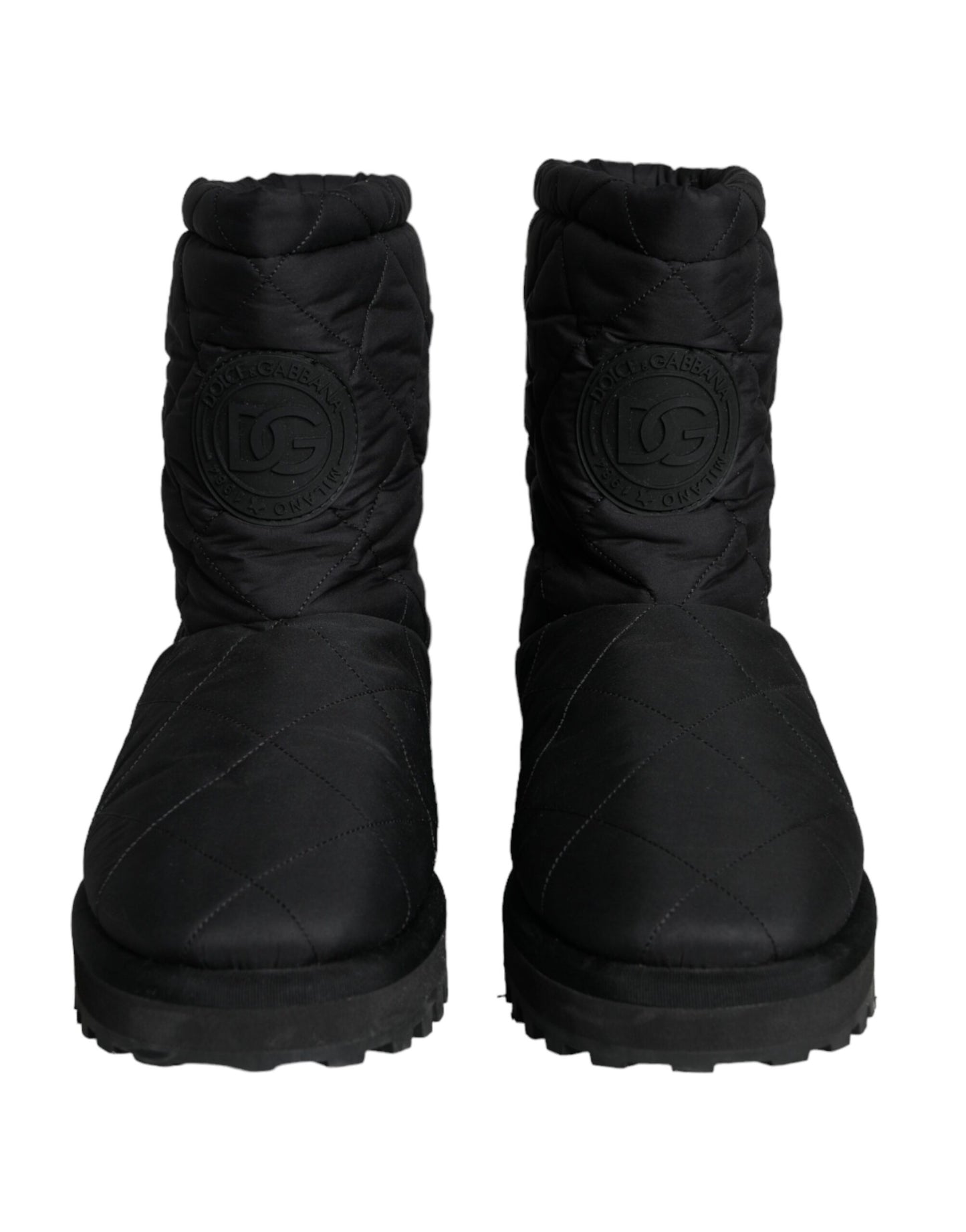 - Black Nylon Padded Mid Calf Men Boots Shoes